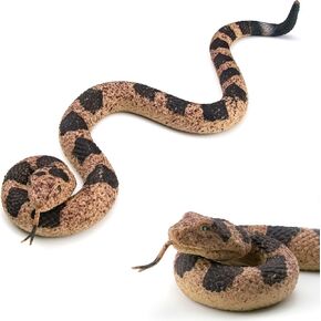 Porgaten Fake Snakes Rubber Snake Realistic Keep Birds Away, Plastics Rattlesnake Figurines, Novelty Toys for Playing Jokes Prankster Stuff Gag Toys Gift for Halloween April Fools' Day Party Favors