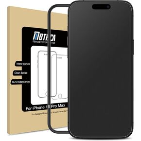 Mothca Matte Glass Screen Protector for iPhone 16 Pro Max (6.9 inch) Anti-Glare & Anti-Fingerprint Tempered Glass Clear Film, [Easy Installation Frame] Case Friendly, Bubble Free - Smooth as Silk