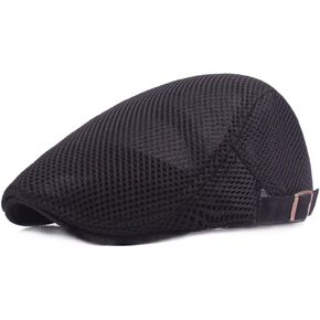 EUBUY Mesh Flat Cap Breathable Summer Newsboy Hat Beret Hat Cabbie Flat Cap Driving Cabbie Hunting Cap