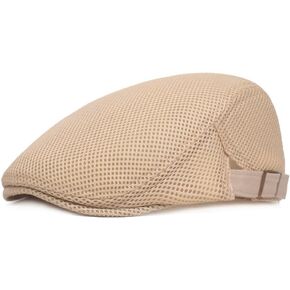 EUBUY Mesh Flat Cap Breathable Summer Newsboy Hat Beret Hat Cabbie Flat Cap Driving Cabbie Hunting Cap