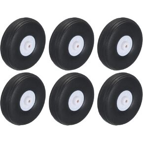 MECCANIXITY RC Airplane Wheels 1.77" OD RC Airplane,Aircraft PU Sponge Wheels,Tire Tail Wheel RC Aircraft Foam Wheel Replacement for DIY RC Model Plane Aircraft Pack of 6