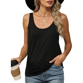 KevaMolly Basic Tank Top Woman UPF 50+ Casual Soft Scoop Neck Sleeveless Classic Fit Tops 2024 Outfits Clothes