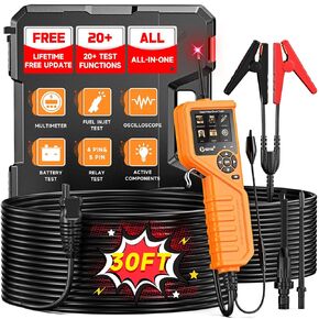 KZYEE KM601 (Upgrade of KM10) Super Probe Circuit Tester, 12V 24V Automotive Power Circuit Probe Kit, Multimeter/Oscilloscope/Relay Test/Battery Test/Fuel Injector Test, Short Finder, 30FT Cable