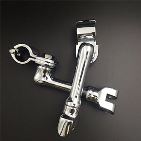 XKMT-Chrome Long Angled Adjustable Highway Peg Mounting Kit Compatible With Bike with 1 inch (1") 25mm Front Engine Guard Frame Tube GoldWing VTX1300 Shadow Valkyrie Triumph [B01AVHJQY2]