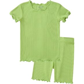 pureborn Baby Pajamas Set Pjs - Kids Toddler Boy Girl Short Sleeve Snug Fit Cotton Sleepwear 2pcs 18M-7Y
