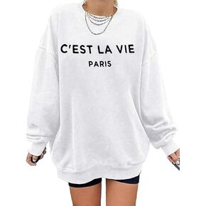 Zoyami Womens Crewneck Sweatshirt Graphic Long Sleeve Top Pullover Oversized Sweaters