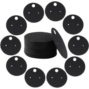 BokWin 100 Pcs Round Earring Display Holder Cards 4cm/1.6 Inch Jewelry Cards Holder Kraft Paper Studs Earring Display Cards(Brown)
