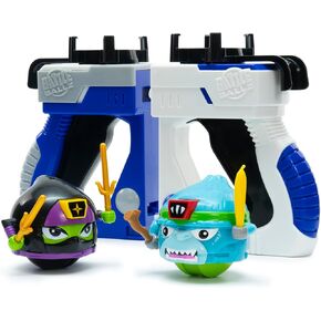 Battle Pack - Bruiser & Ninjika - 2 Warriors & Joysticks, Head-to-Head, Weapon Wielding Toy Characters, Rolling Ball Figures, Kids 5+