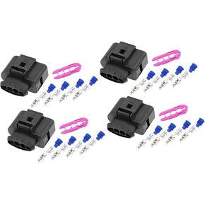 4 Set 4 Pin No.1J0973724 Ignition Coil Coilpack Connector Adapter Plug Clip Kit Replacement for VW for Audi for Seat for Skoda Item Replacement