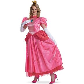 Disguise Womens Princess Peach Adult Costume, Official Super Mario Elevated Adult Costume Dress and Crown