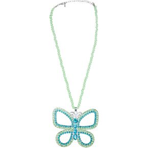 Large Necklace Big Butterfly Choker Sparkling Green Butterfly Pendant for Women, Halloween Christmas Accessory