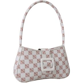 Small Checkered Bag with Top Handle Purses for Women Shoulder Bag for Women