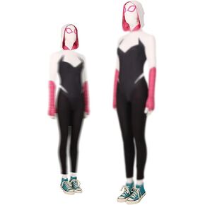 Adult Halloween Costumes Women Pink Jumpsuits Lycra Fabric With Mask Full Outfits
