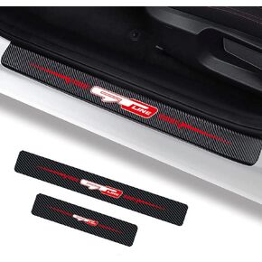 4Pcs Car GTLINE Door Sill Protector Reflective 4D Carbon Fiber Sticker Decoration Door Entry Guard Door Sill Scuff Plate Stickers Accessories Compatible with KIA GT-LINE (Red)
