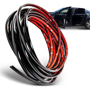 True Line Automotive L Shaped Car Door Edge Guards - 12 FT Car Door Edge Protector - Ultra-Durable Door Edge Guard with 3M Adhesive, Universal Fitting, Scratch Protection for Car Doors, Lightweight