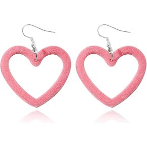 Valentines Earrings for Women Heart Beaded Earrings Valentine Day Gifts for Her Pink Heart Earrings for Teen Girls Trendy Valentines Day Gift