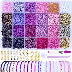 MIIIM 3mm Seed Beads for Jewelry Making Kit, 8/0 Seed Beads for Bracelets Making Kit for Adults, Glass Seed Beads, Small Beads for Bracelets, Waist Beads Kit, Tiny Beads (Christmas Beads Colors)
