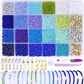 MIIIM 3mm Seed Beads for Jewelry Making Kit, 8/0 Seed Beads for Bracelets Making Kit for Adults, Glass Seed Beads, Small Beads for Bracelets, Waist Beads Kit, Tiny Beads (Christmas Beads Colors)