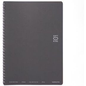 KOKUYO D Shaped Soft Ring Notebook, 6mm ruled w/dot-lines, 36 Lines, 40 Sheets, B5, Gray, Japan Import (SU-SV301BT-DM)