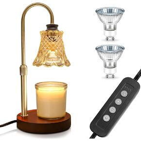 DORESshop Candle Warmer Lamp, Electric Candle Lamp Warmer with Timer(2H/4H/8H), Adjustable Height & Heat with 2 Bulbs, Birthday Gifts, House Warming Gifts New Home, for Mom