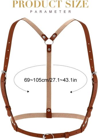 BODIY Plus Size Harness Punk Leather Black Harness Belts Women Fashion Body Harness for Women in Kuwait