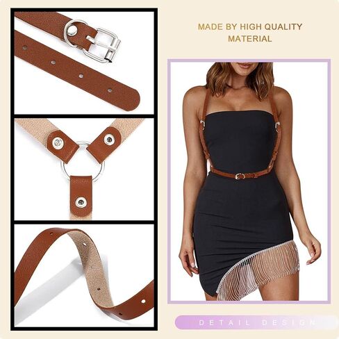 BODIY Plus Size Harness Punk Leather Black Harness Belts Women Fashion Body Harness for Women in Kuwait
