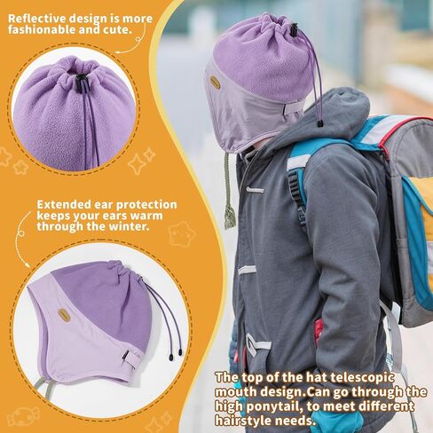Sukeen Kids Winter Beanie Hat for Girls Boys Antistatic Kids Warm Earflap Hat Polar Fleece Peruvian Hat for Cold Weather in Saudi Arabia