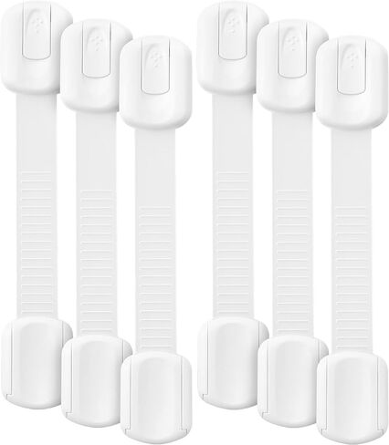 Bates- Child Safety Strap Locks, 10 Pack, Black, Baby Cabinet Locks, Toilet Locks Baby Proof, Child Proof Drawer Locks, Cabinet Baby Locks for Cabinets, Child Proof Cabinet Locks, Drawer Child Locks in Saudi Arabia