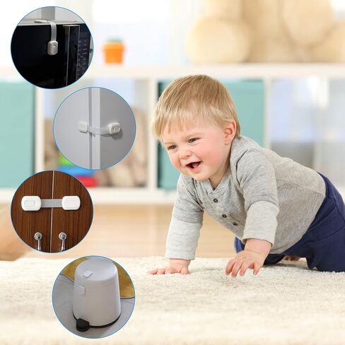 Bates- Child Safety Strap Locks, 10 Pack, Black, Baby Cabinet Locks, Toilet Locks Baby Proof, Child Proof Drawer Locks, Cabinet Baby Locks for Cabinets, Child Proof Cabinet Locks, Drawer Child Locks in Saudi Arabia