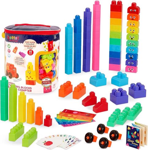 Battat Education – Locbloc Counting Blocks – Building Blocks for Toddlers – Number Blocks – Learning Building Blocks – Stacking Blocks – 12 Months + (107 Pcs) in Kuwait