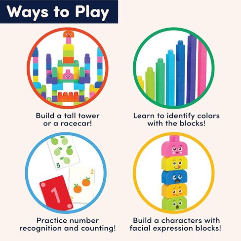 Battat Education – Locbloc Counting Blocks – Building Blocks for Toddlers – Number Blocks – Learning Building Blocks – Stacking Blocks – 12 Months + (107 Pcs) in Kuwait