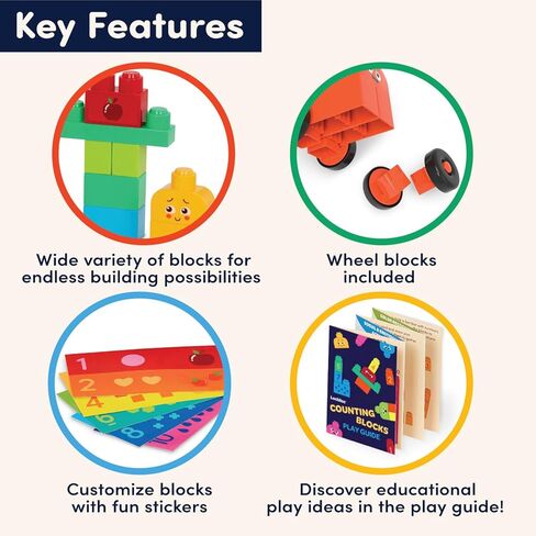 Battat Education – Locbloc Counting Blocks – Building Blocks for Toddlers – Number Blocks – Learning Building Blocks – Stacking Blocks – 12 Months + (107 Pcs) in Kuwait