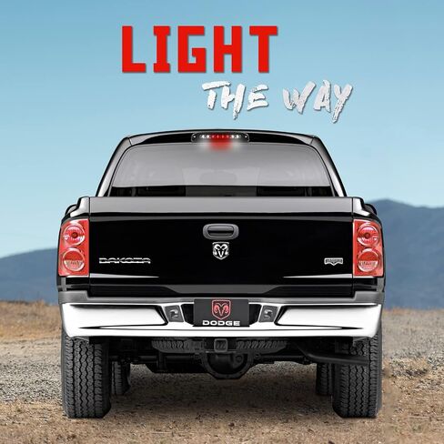 High Mount 3rd Stop Light Compatible with 1997-2010 Dodge Dakota Third Center Cargo Reverse Rear LED Brake Light Bar Taillight (Chrome) in Saudi Arabia