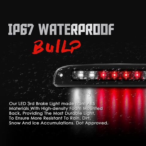 High Mount 3rd Stop Light Compatible with 1997-2010 Dodge Dakota Third Center Cargo Reverse Rear LED Brake Light Bar Taillight (Chrome) in Saudi Arabia