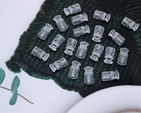 Tupalizy 21x11mm Clear Cord Locks Pant Drawstring Shoelace Tie Spring Stoppers Slider Fastener for Bag Hat Toggle Tighten in Saudi Arabia