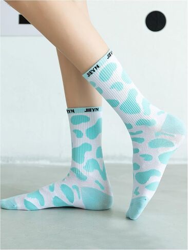 OYOANGLE Women's 5 Pairs Cow Print Crew Socks Novelty Casual Mid Calf Socks in Saudi Arabia