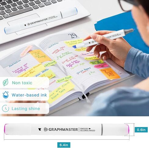 أقلام تحديد فنية بفرشاة ذات طرفين مكونة من 48 لونًا، أقلام تحديد صبغ جلدية ذات طرف مزدوج ساطعة مع صندوق تخزين، قلم صبغ أقلام فرشاة ذات طرف مزدوج لرسم التلوين، وإصلاح الأحذية من خدوش الأثاث in Kuwait