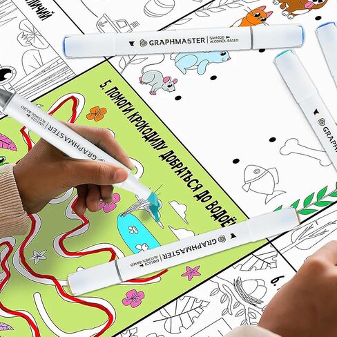 أقلام تحديد فنية بفرشاة ذات طرفين مكونة من 48 لونًا، أقلام تحديد صبغ جلدية ذات طرف مزدوج ساطعة مع صندوق تخزين، قلم صبغ أقلام فرشاة ذات طرف مزدوج لرسم التلوين، وإصلاح الأحذية من خدوش الأثاث in Kuwait