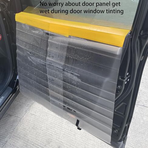 Window Tint Tools 2Pcs Car Door Panel Covers Waterproof Tinting Tools for Window Tinting Application - Black in Saudi Arabia