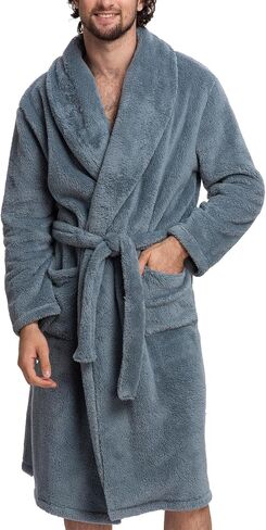 Mad Dog Mens Fleece Sherpa Robe for Men - Fluffy Bathrobe, Lightweight, Full Length Winter Robe, House Coat in Saudi Arabia