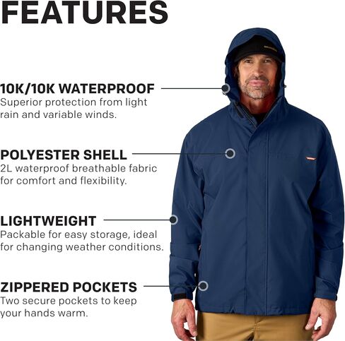 Grundéns Cutter Jacket - Waterproof Fishing Jacket for Men, Packable and Lightweight Rain and Wind Resistant Jacket in Kuwait