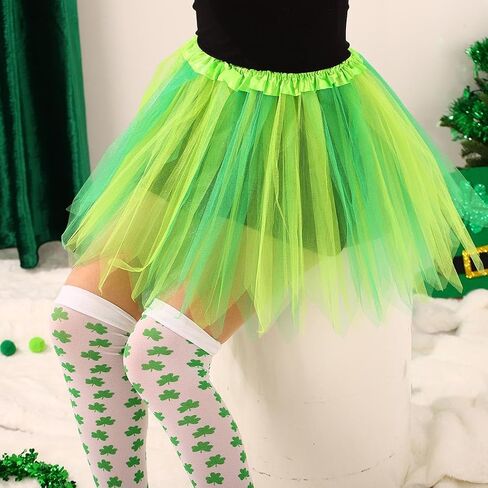 St. Patricks Day Irish Adult Tutu Skirt Green Star Fluffy Tulle Skirt Irish Party Costume for Women and Girls in Saudi Arabia