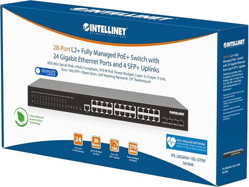 Intellinet 10 Port Gigabit L2+ Managed PoE++ Ethernet Switch with 2 SFP Uplink Slots - 424W Power Budget, Self-Healing, Cloud Management, 19" Rackmount –3 Yr Mfg Warranty-562003 in Kuwait
