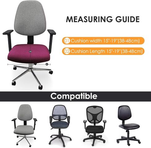 Yikko Soft Stretch Spandex Slipcovers, Multicolor Corn Grain Texture Chair Slipcovers fit for Office,Dining Room,Bar,Wedding Chair Seat Cushions, Washable Removable Home Decor (2, Beige) in Kuwait
