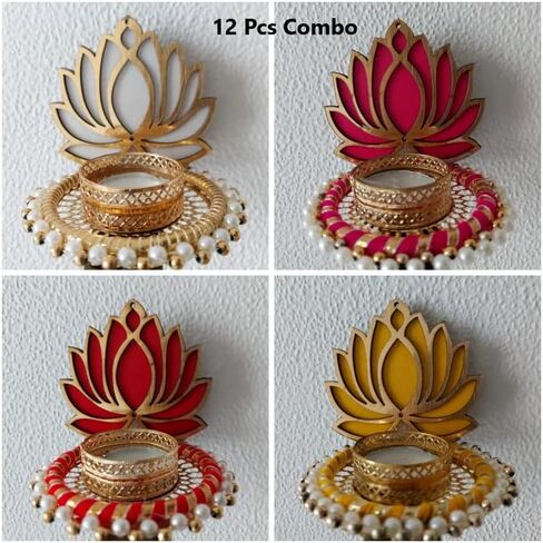 Handmade Lotus Wall & Door Hangings (Pack of 4) - Home Decoration | Pooja Decor | Diwali Decor | Wedding and All Festival Decor | (Size - 3 Ft / 36 Inches) in Saudi Arabia