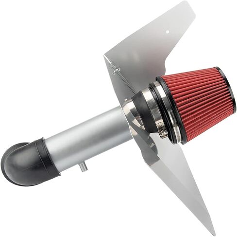 Cold Air Intake Filters System Kits Fit for Camaro 2012 2013 2014 2015 V6, 3.5" High Flow Cold Air Intake Filters Polished Aluminum (Red) in Saudi Arabia