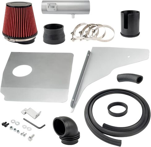Cold Air Intake Filters System Kits Fit for Camaro 2012 2013 2014 2015 V6, 3.5" High Flow Cold Air Intake Filters Polished Aluminum (Red) in Saudi Arabia
