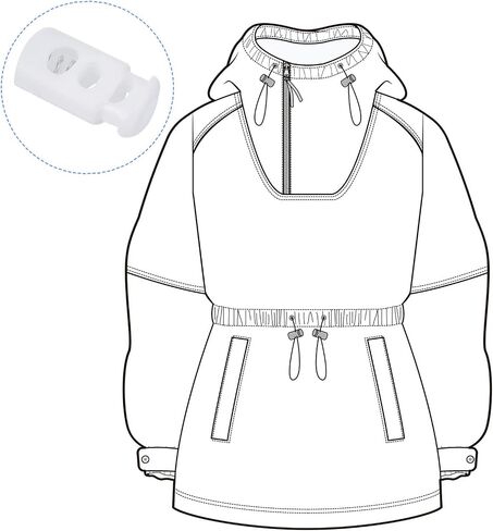 METALLIXITY Cord Lock Stopper End 6Pcs, Plastic Spring Toggle Stoppers Fastener Slider Organizer - for Drawstrings Clothing, Shoelaces, Bags, White in Saudi Arabia