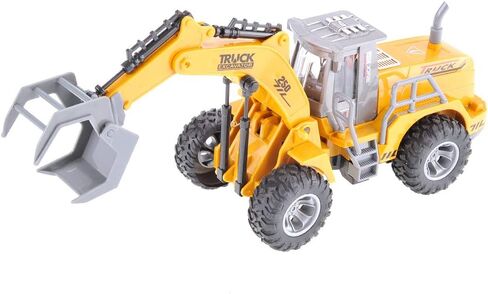 PowerTRC Remote Control Functional Construction Excavator Claw Vehicle Truck with Light | 1/30 Scale RC Battery Powered Engineering Digger Truck Car for Kids | Perfect for Beach Trips in Saudi Arabia