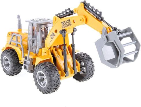 PowerTRC Remote Control Functional Construction Excavator Claw Vehicle Truck with Light | 1/30 Scale RC Battery Powered Engineering Digger Truck Car for Kids | Perfect for Beach Trips in Saudi Arabia